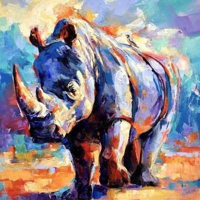 "Best Friends" - Rhinoceros - Wildlife Artwork