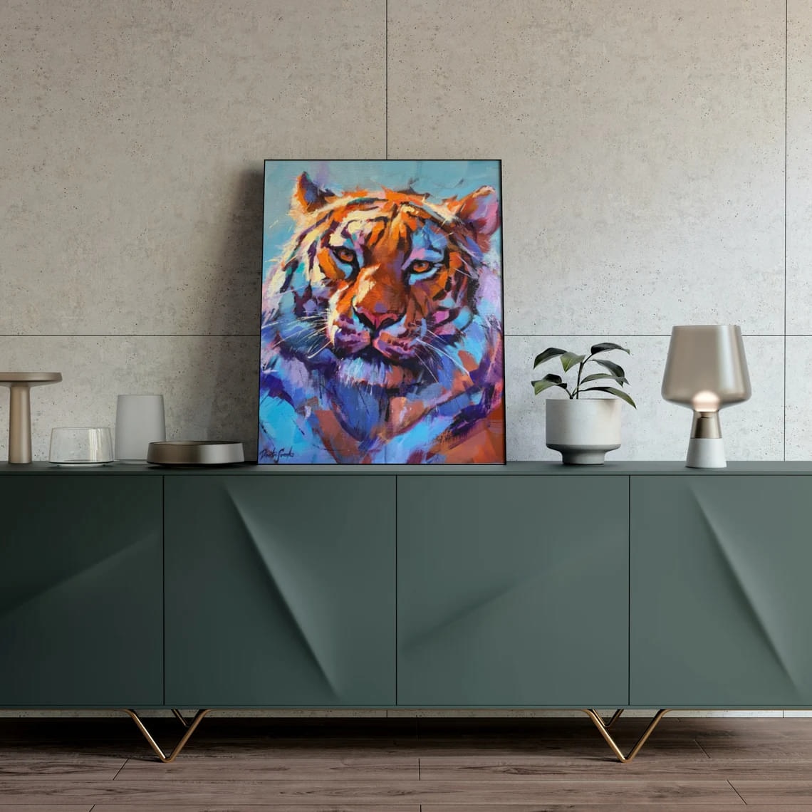 "Daywatch" - Tiger - Wildlife Artwork Sample on Wall