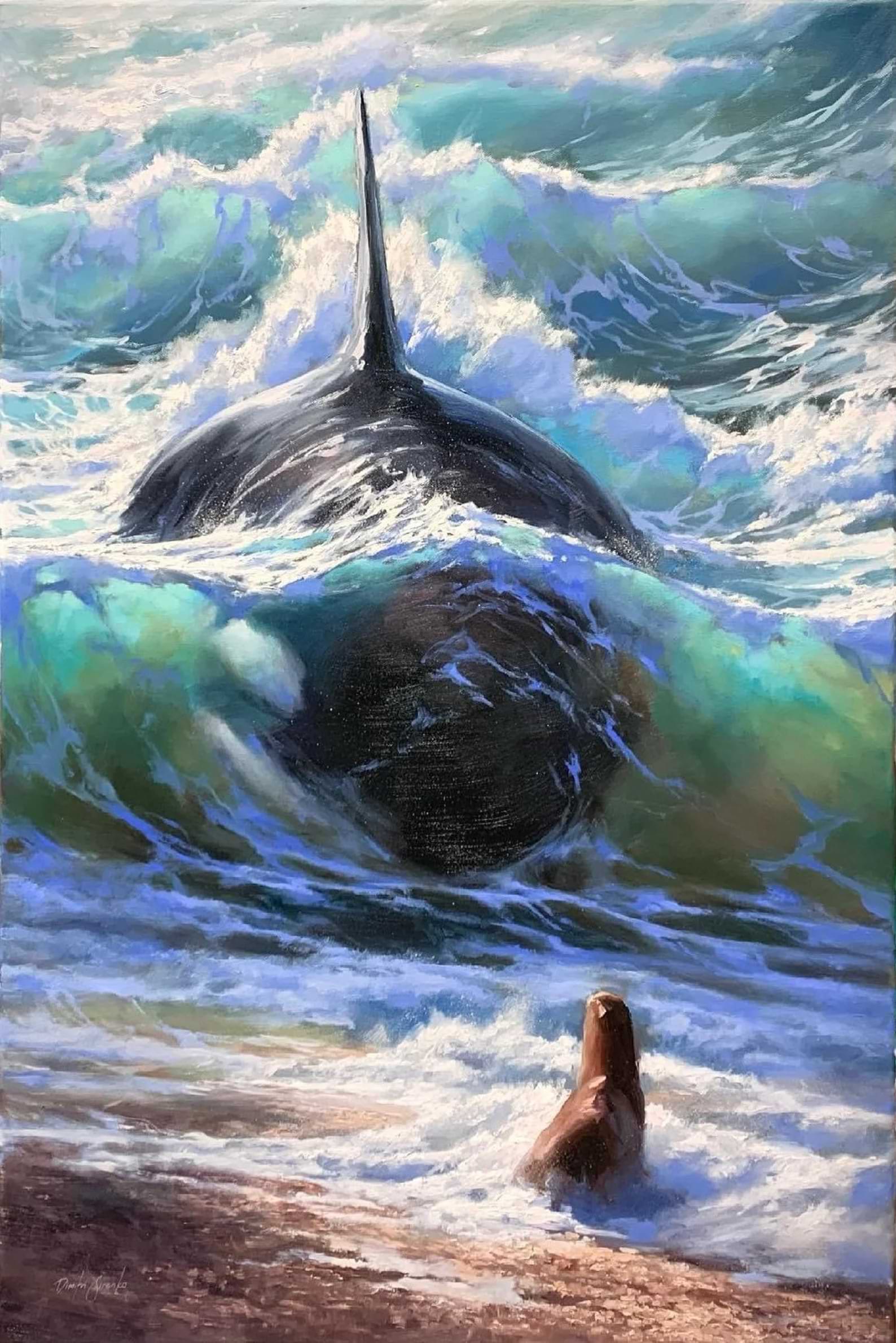 Faith or Fate - Orca Hunting - Wildlife Artwork