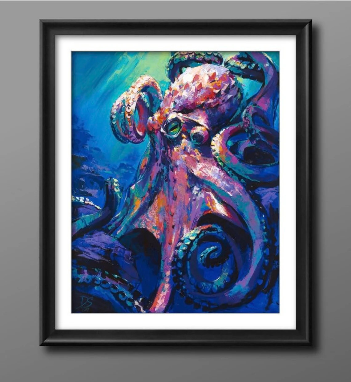 "King Octopus" - Octopus - Wildlife Artwork Sample on Wall