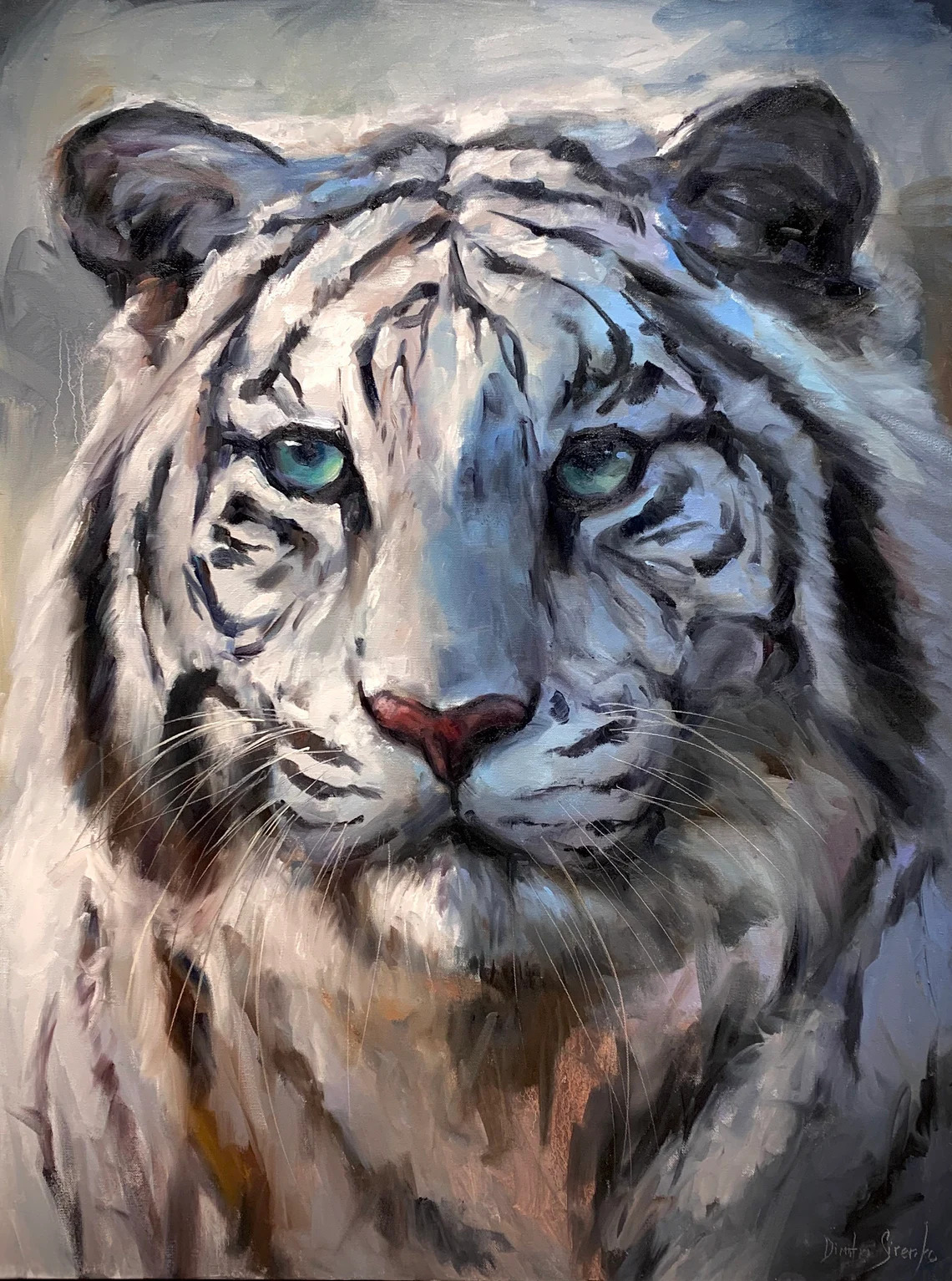 "Old Friend" - White Tiger - Wildlife Artwork