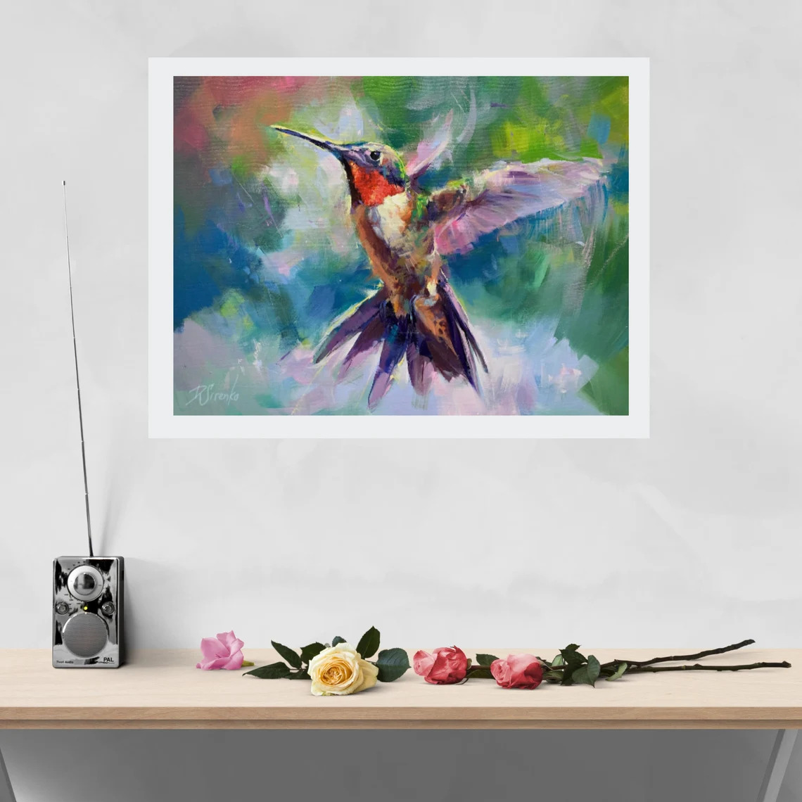 "Passion" - Hummingbird - Wildlife Artwork Sample on Wall