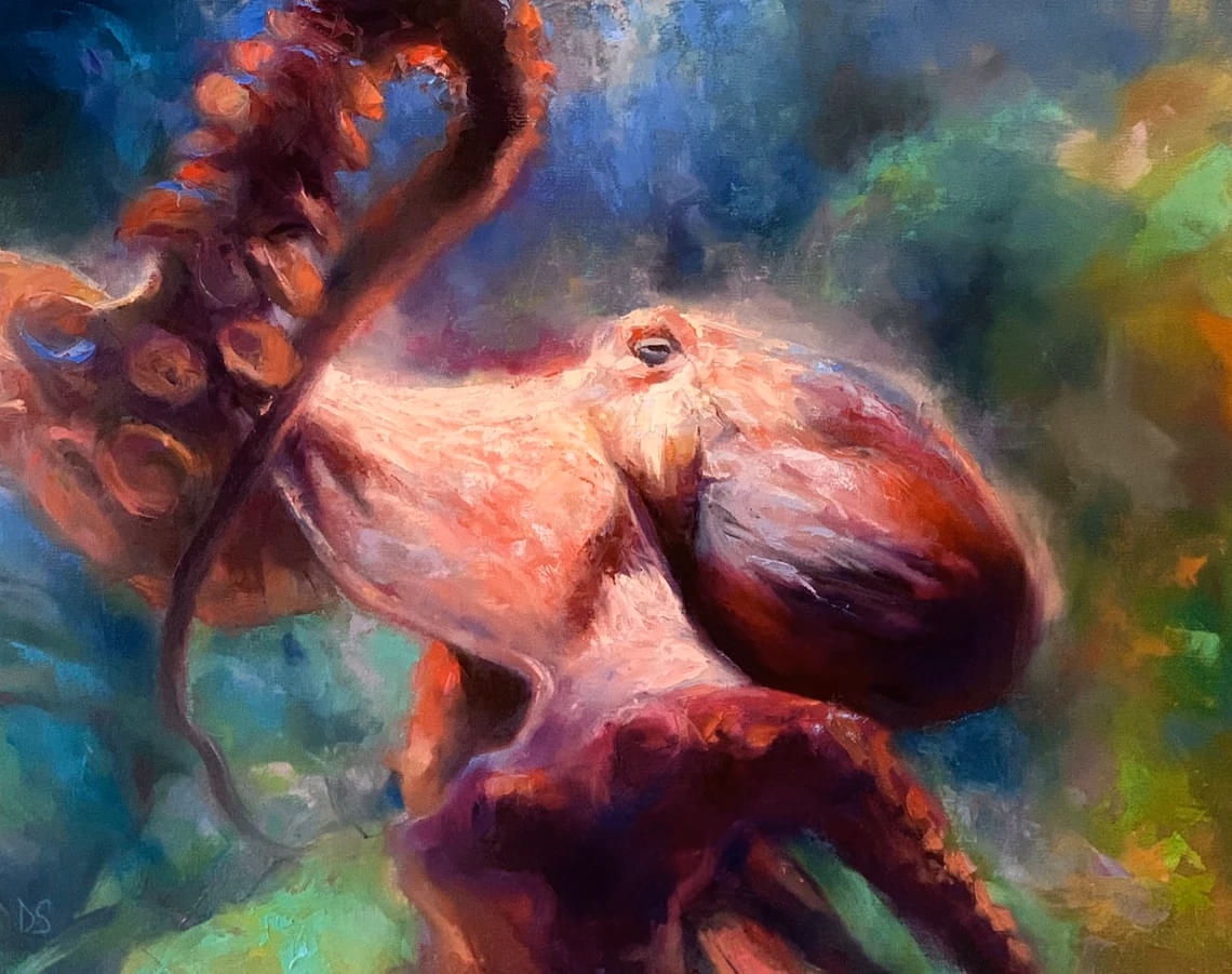 "Questioning" - Octopus - Wildlife Artwork