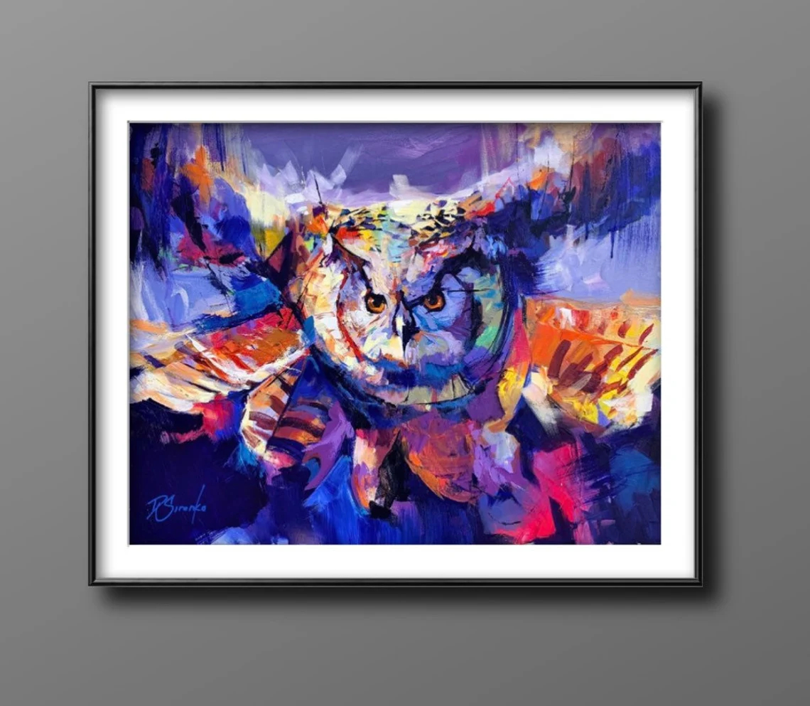 "Revelation" - Owl - Wildlife Artwork Sample on Wall