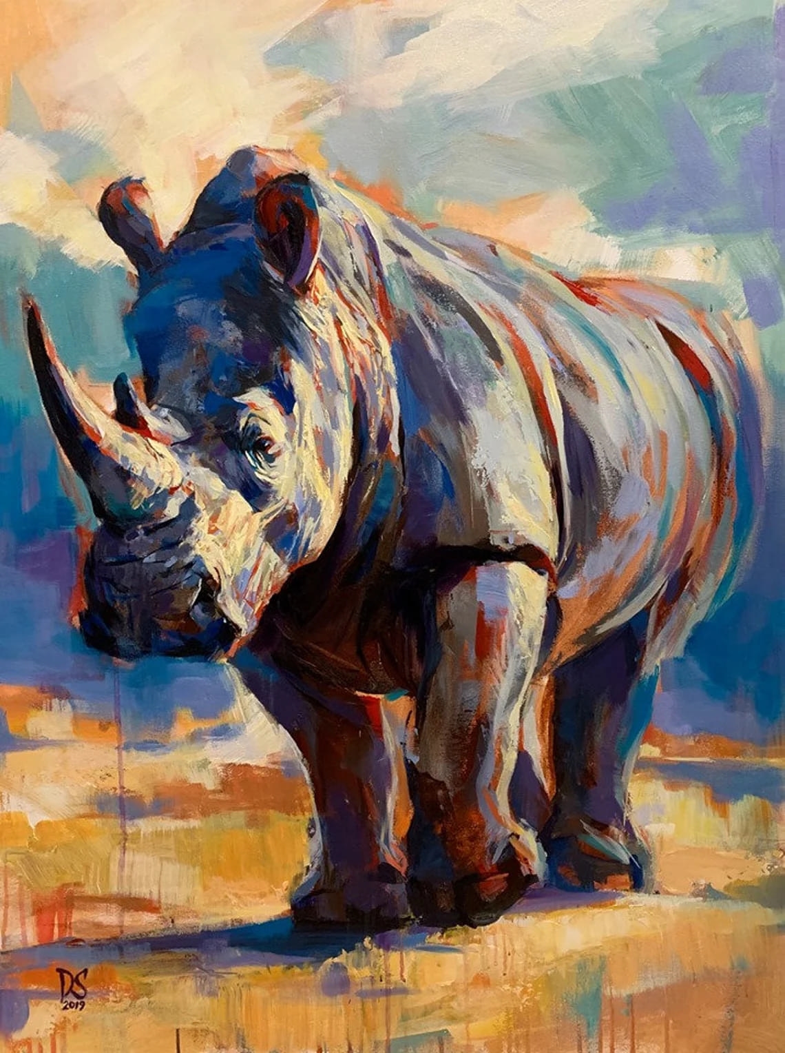 "Rhino 3" - Rhinoceros - Wildlife Artwork