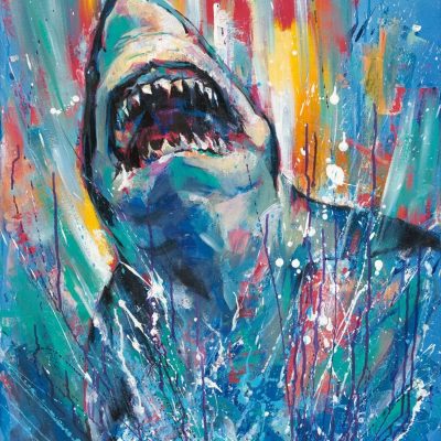 "Shark Splash" - Shark - Wildlife Artwork