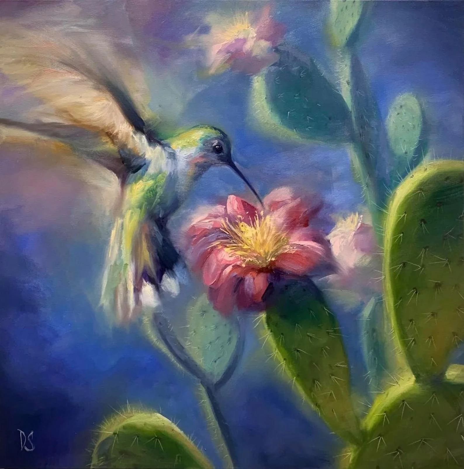 "Sweets & Barbs" - Hummingbird - Wildlife Artwork