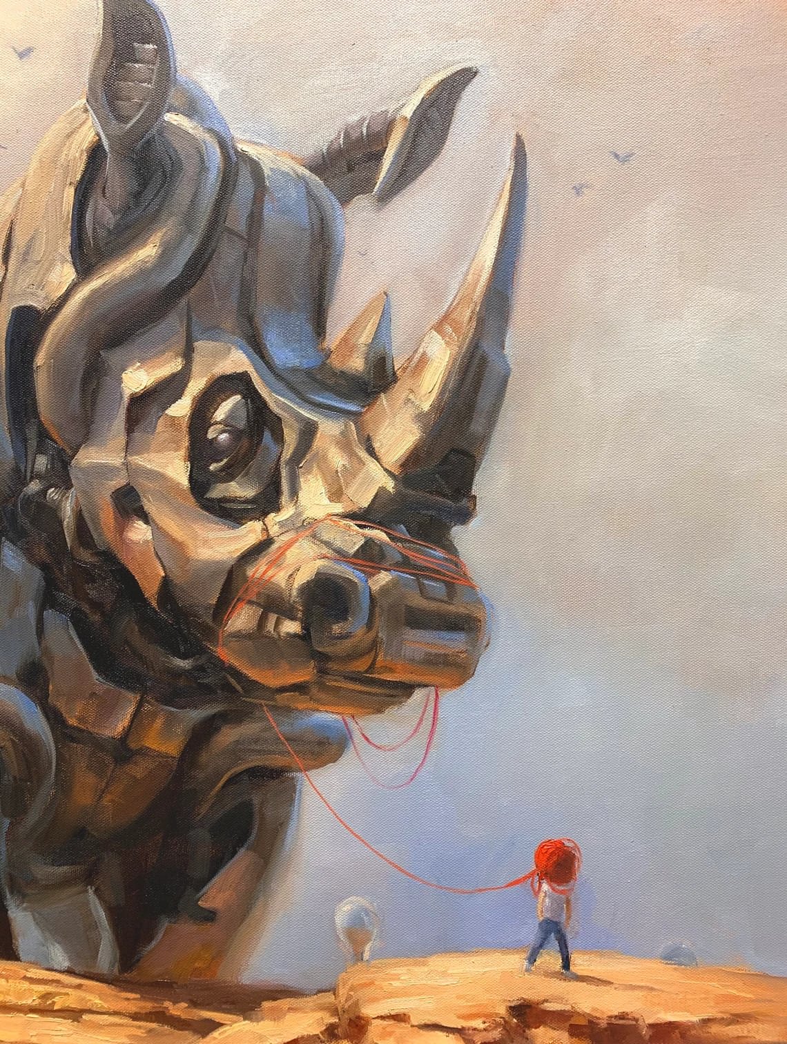 "The Following" - Rhinoceros - Surrealism Wildlife Artwork