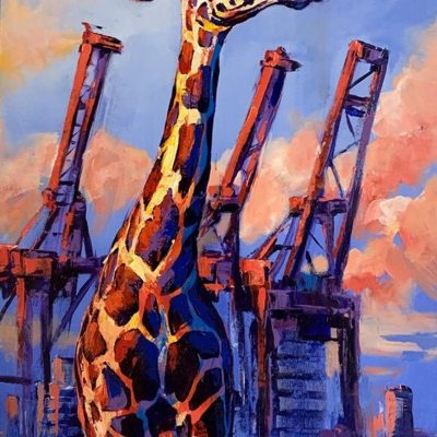"The Herd Mentality" - Giraffe - Wildlife Concrete Jungle Artwork