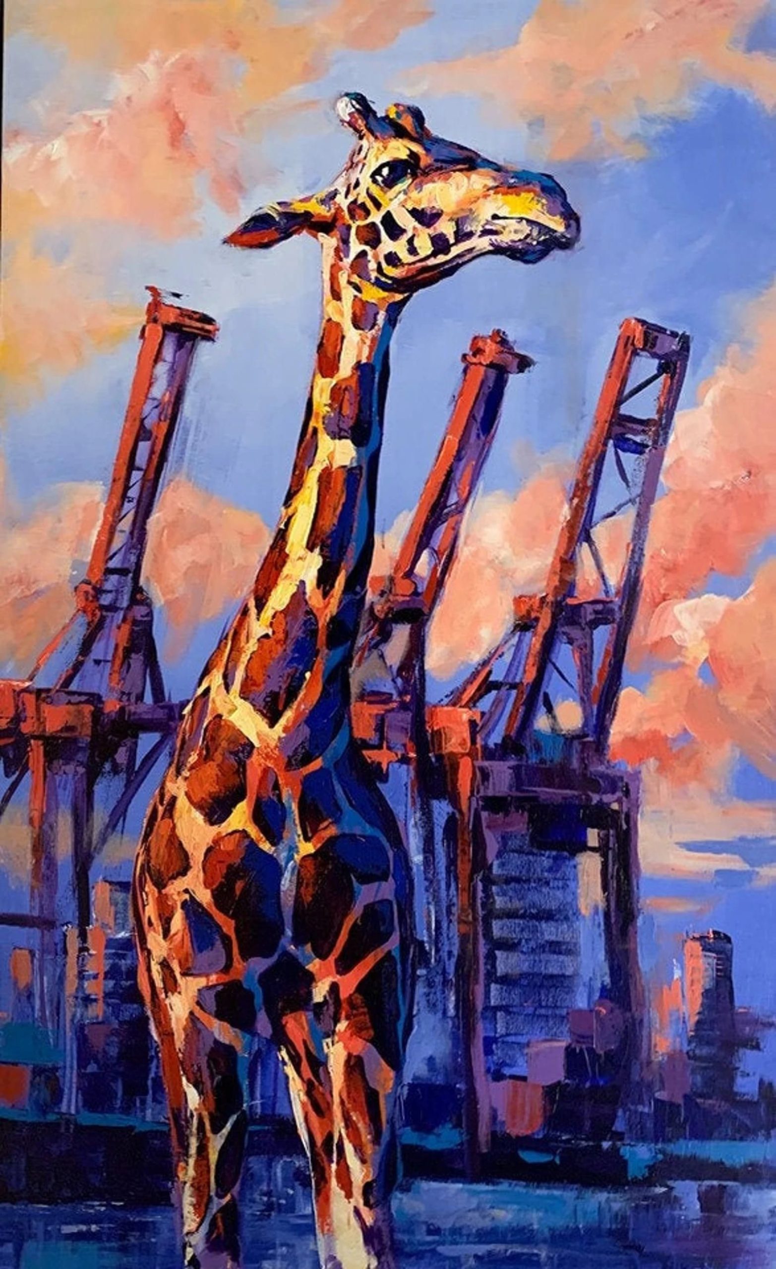 "The Herd Mentality" - Giraffe - Wildlife Concrete Jungle Artwork