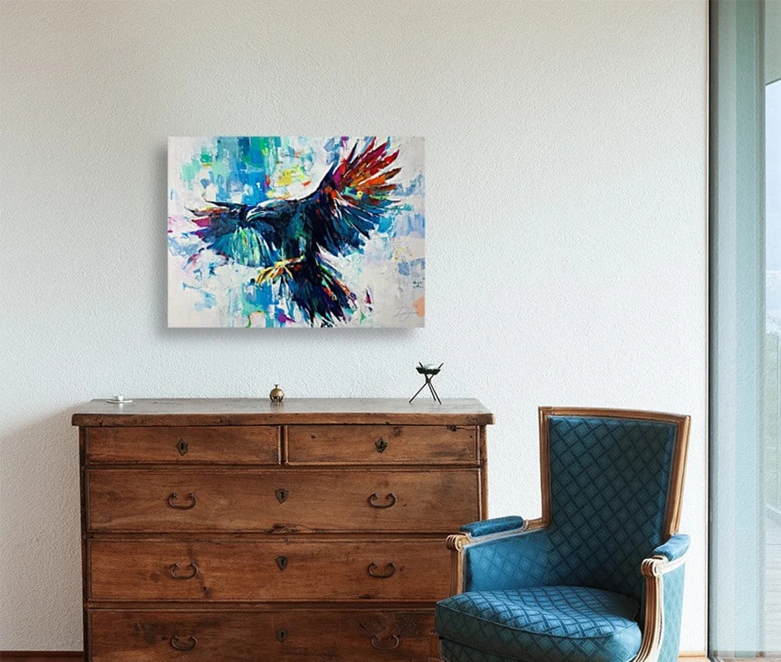 "The Prophecy" - Raven - Wildlife Artwork Sample on Wall