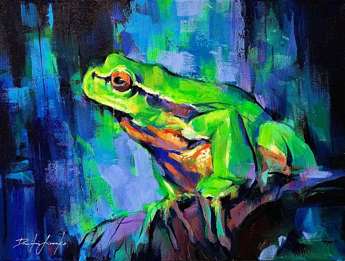 "The Thinker" - Frog - Wildlife Artwork