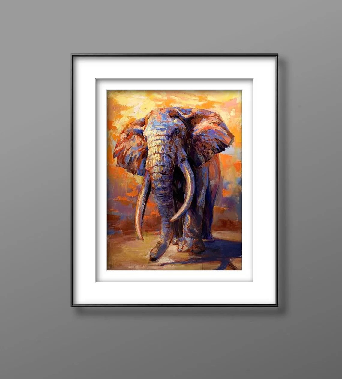 "The Traveler" - Elephant - Wildlife Artwork Sample on Wall