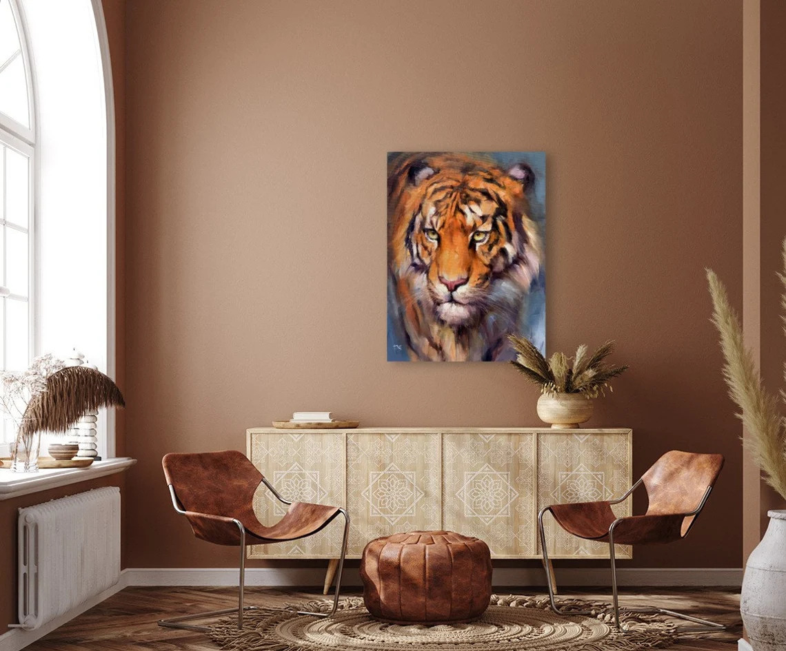 "Wisdom" - Tiger - Wildlife Artwork Sample on Wall
