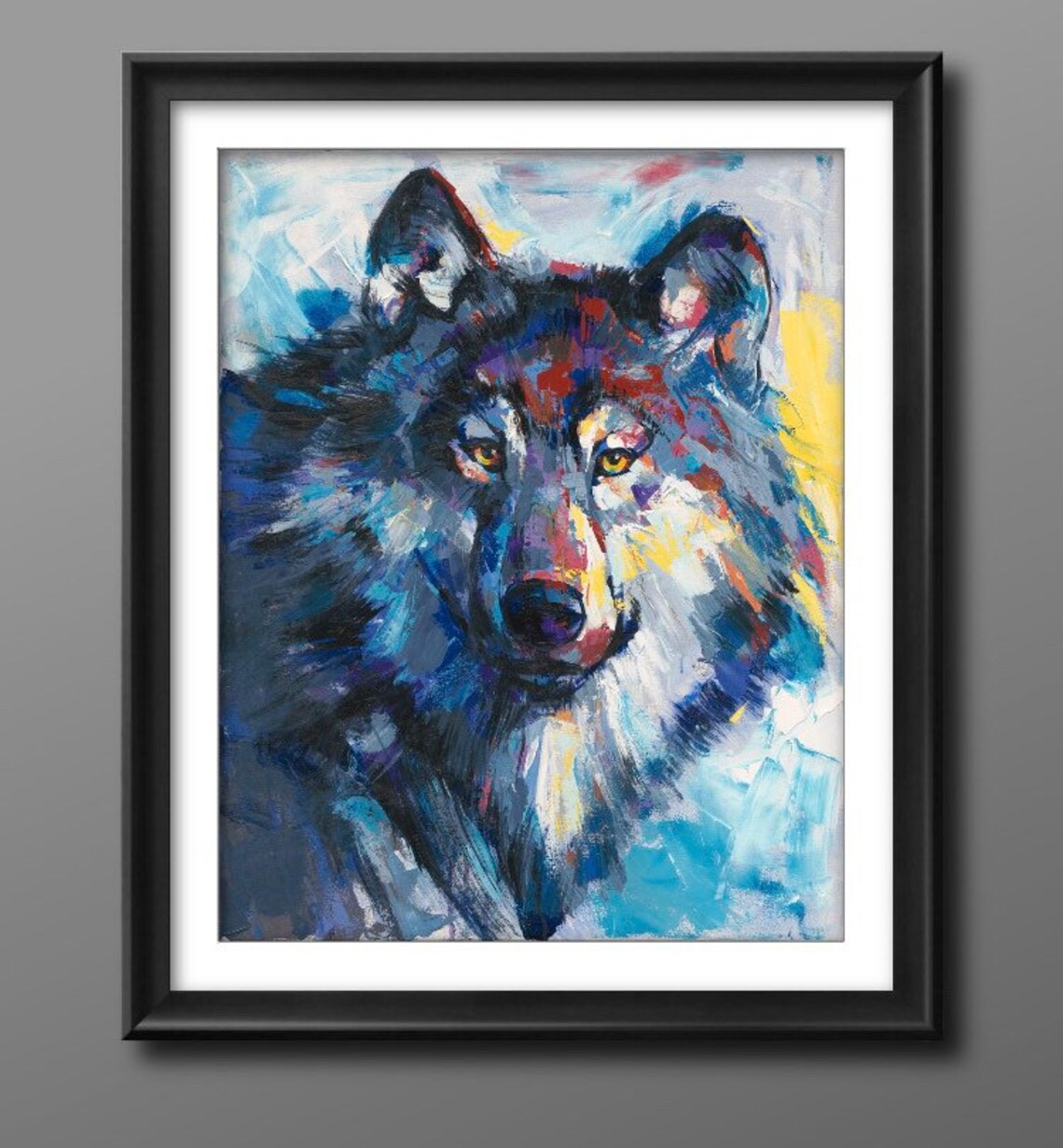 "Wolf" - Wolf - Wildlife Artwork Sample on Wall