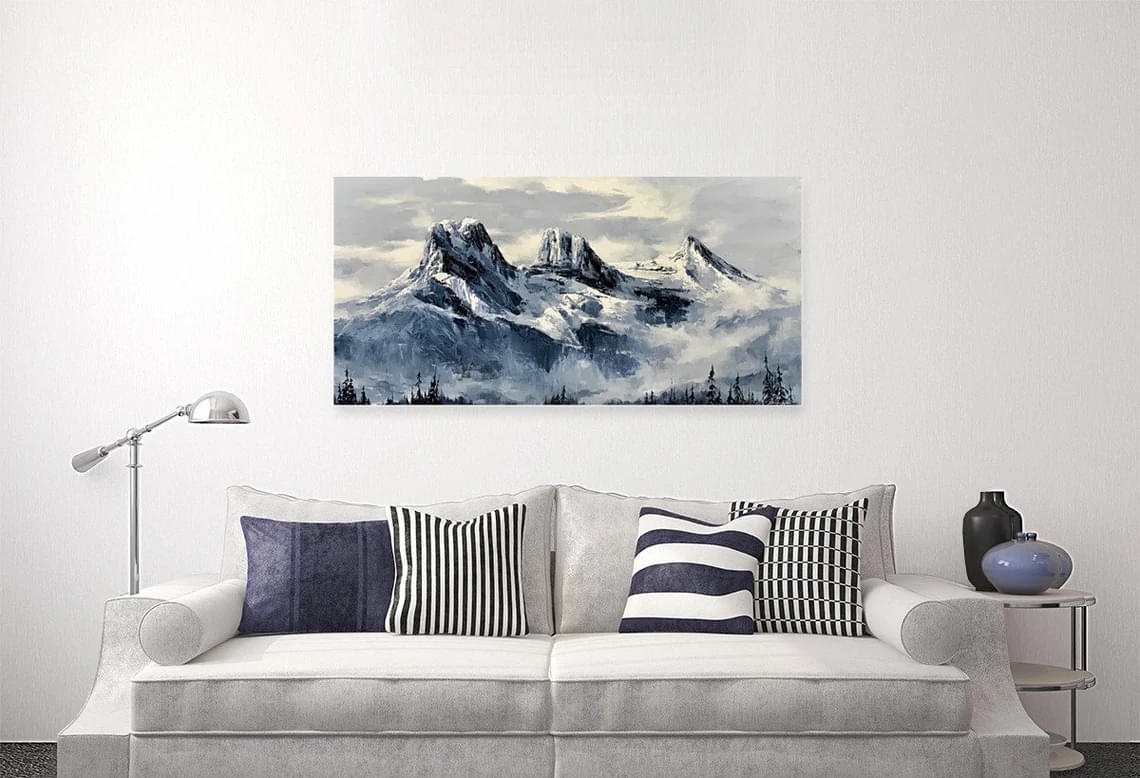 "Canmore Sisters" - Landscapes Artwork Sample on Wall
