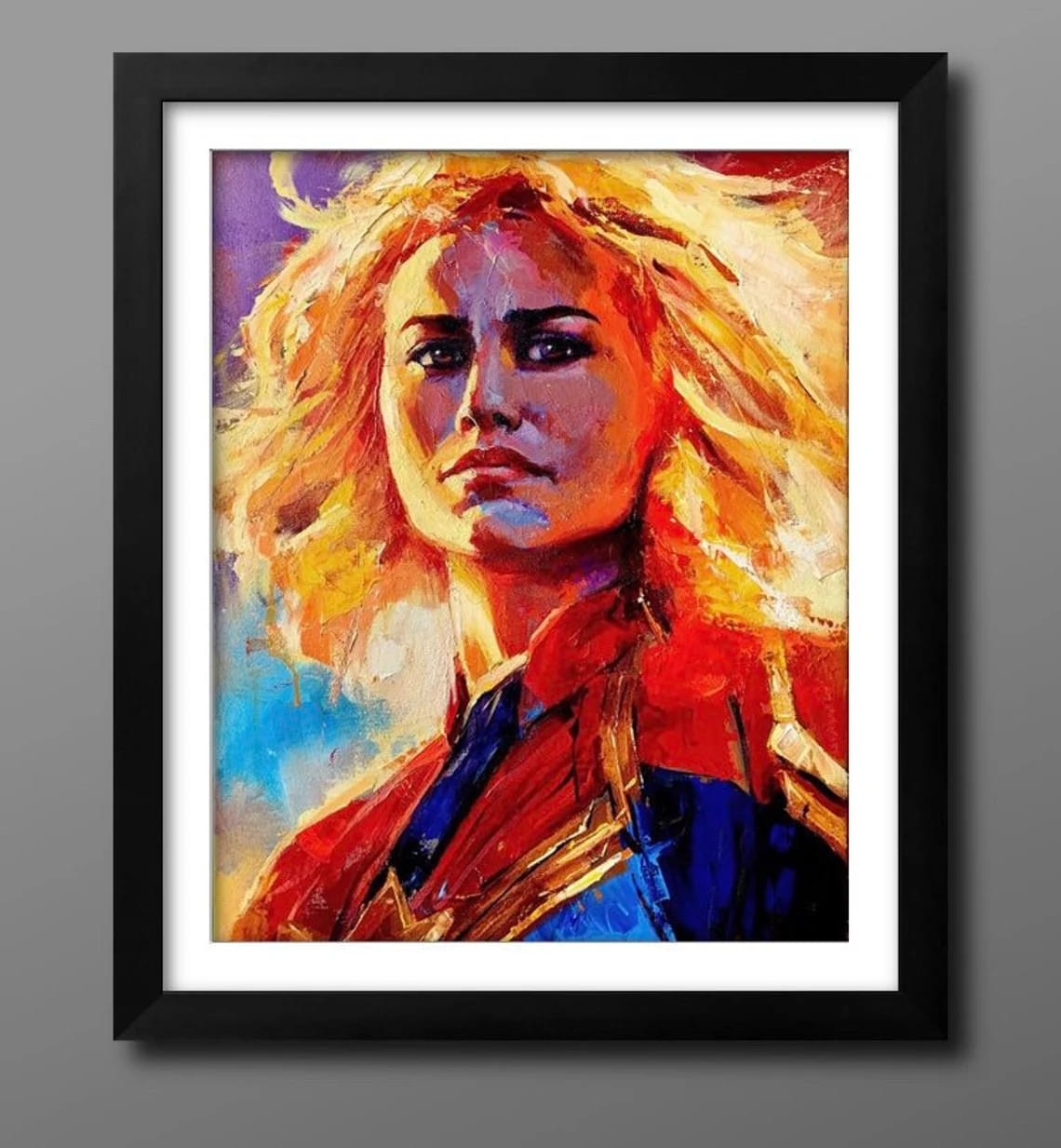 "Captain Marvel" - Portraits Artwork Sample on Wall