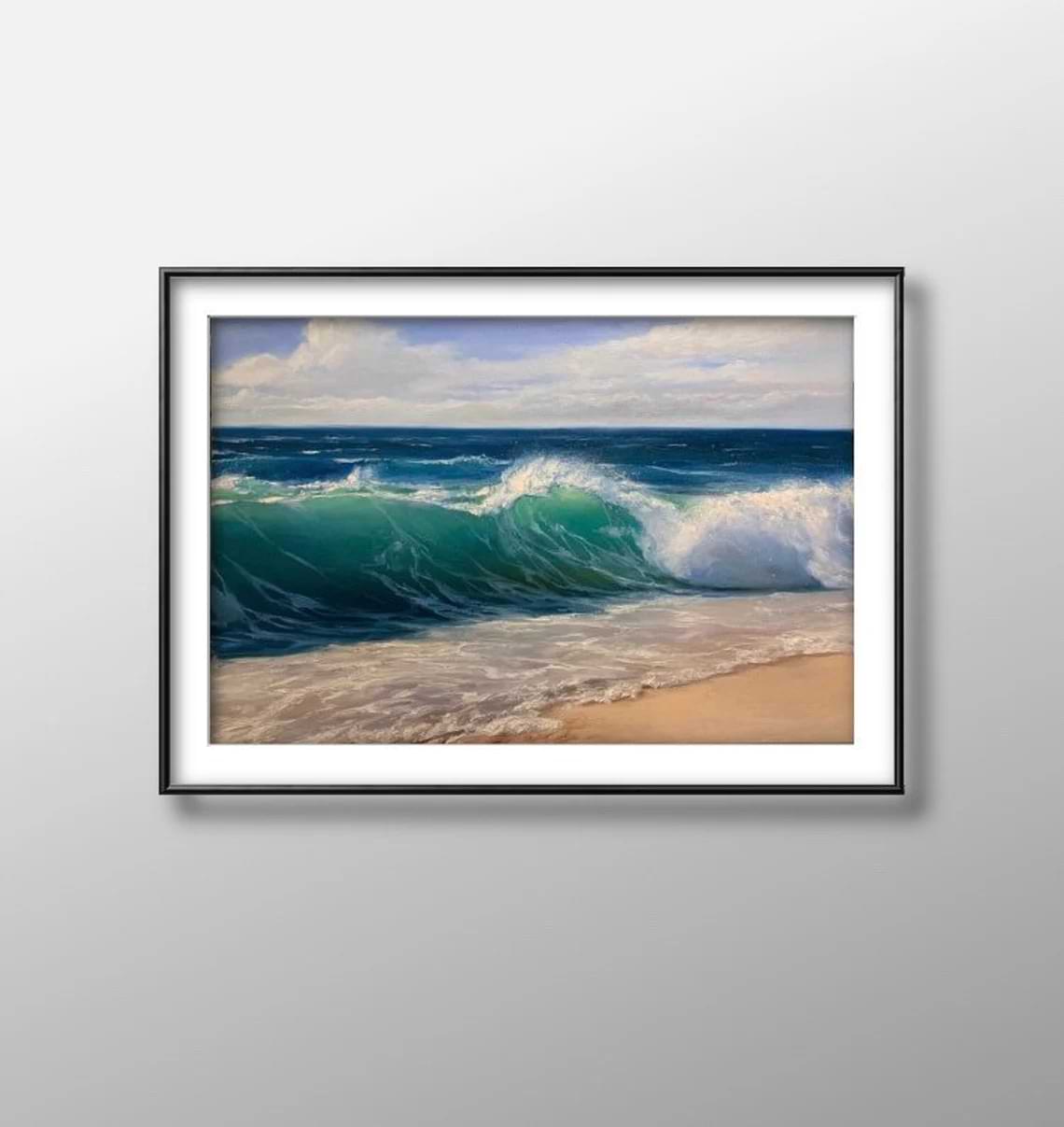 "Content" - Seascape Artwork Sample on Wall