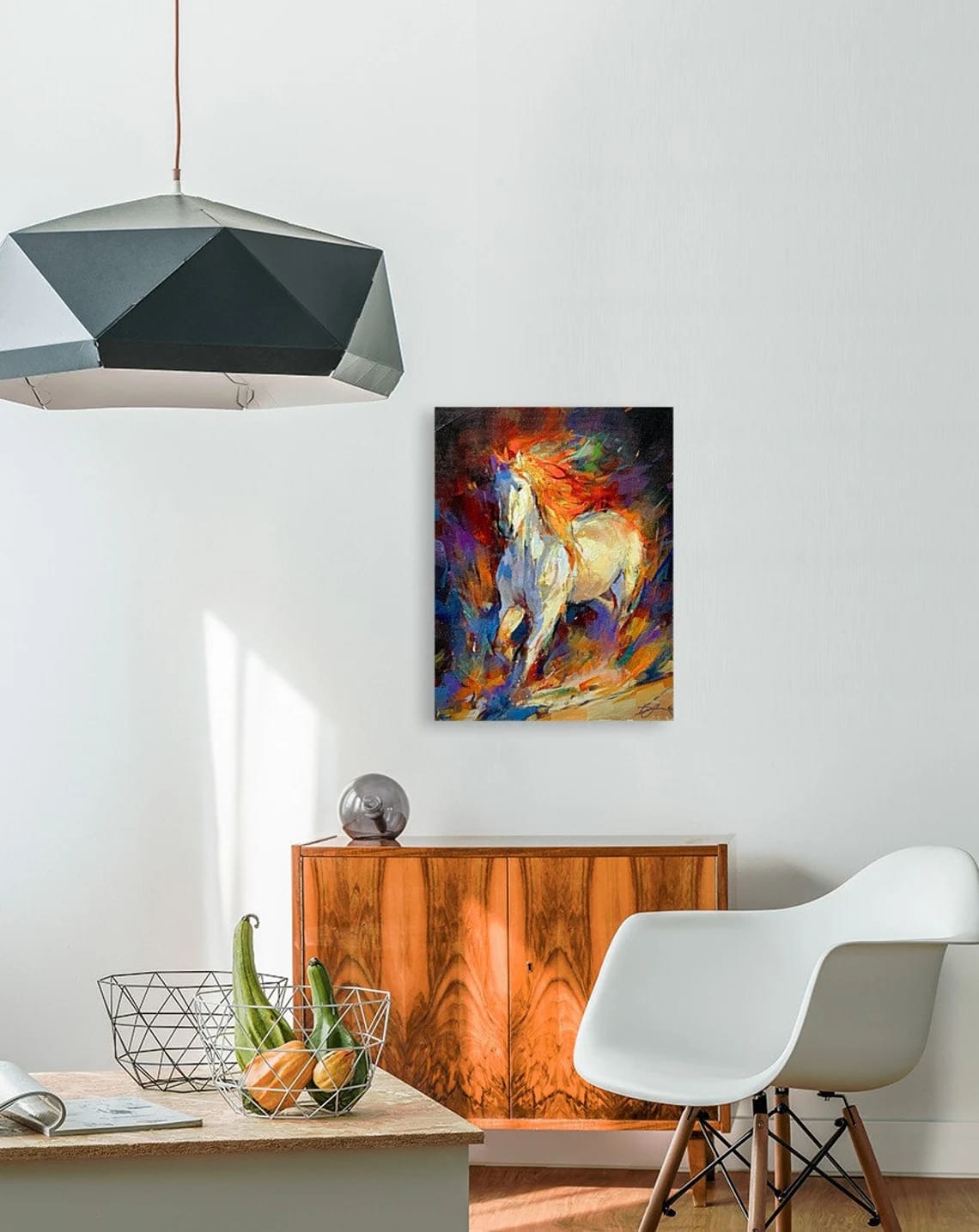 "Creature Of Light" - Horse - Wildlife Artwork Sample on Wall