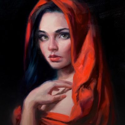 "Crimson Soul" - Portraits - Original Painting