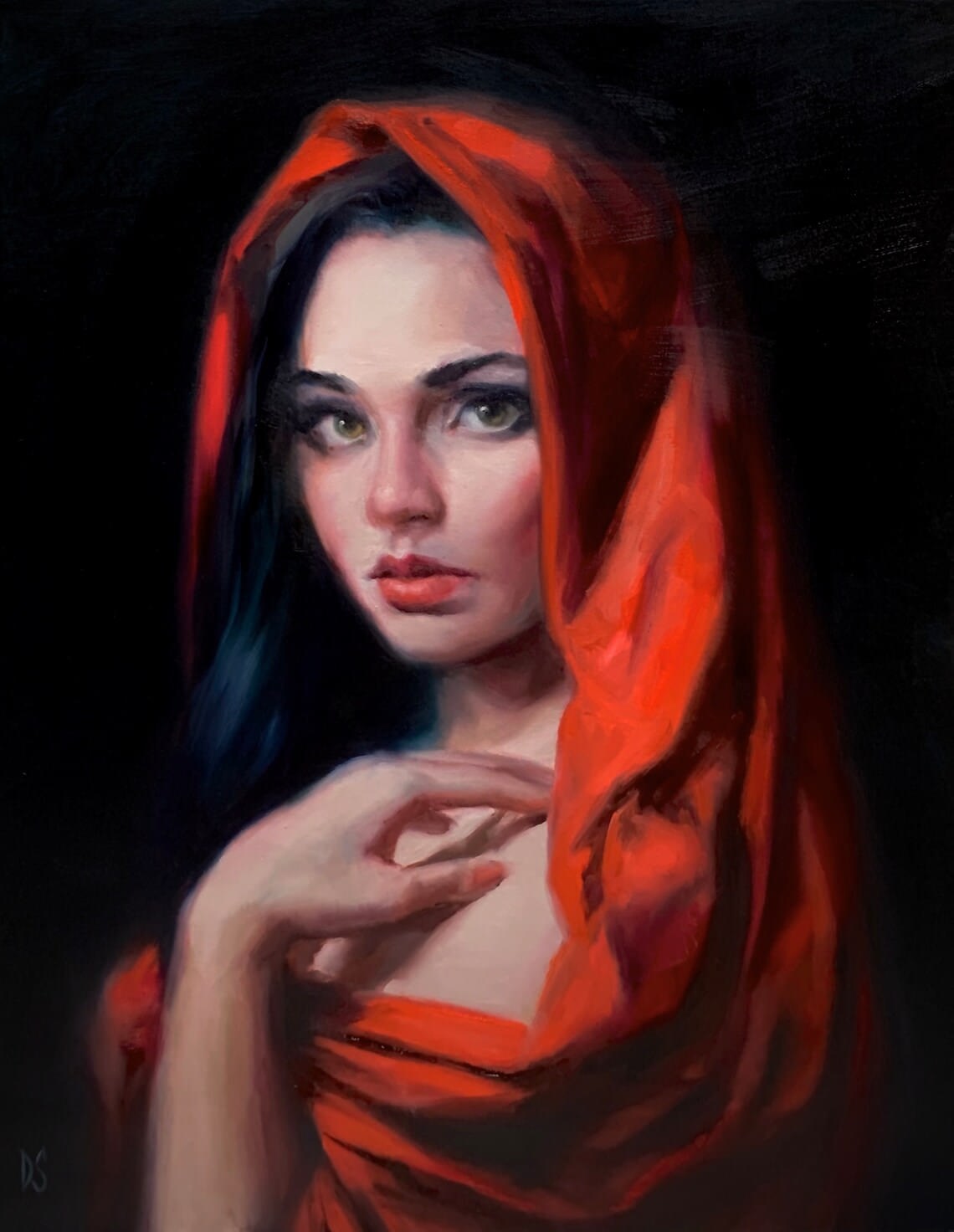"Crimson Soul" - Portraits - Original Painting