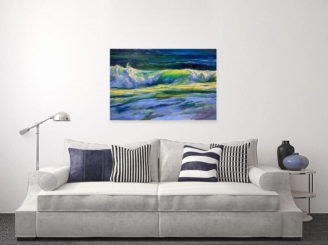 "Curtains Of The Sea" - Seascapes - Original Painting Sample on Wall