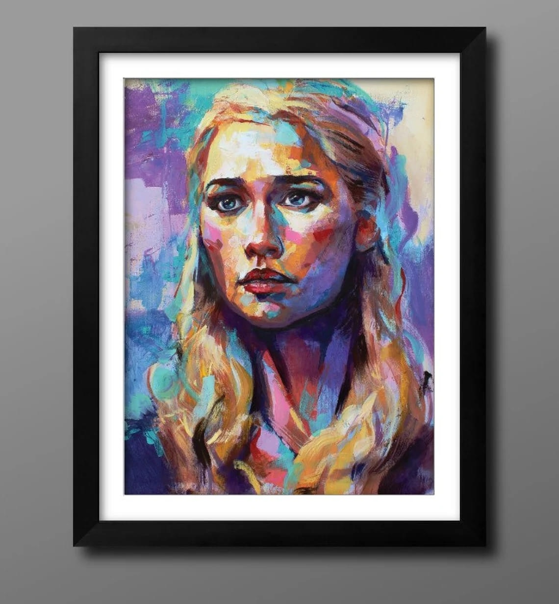 "Daenerys Targaryen" - Game of Thrones Portraits Artwork Sample on Wall