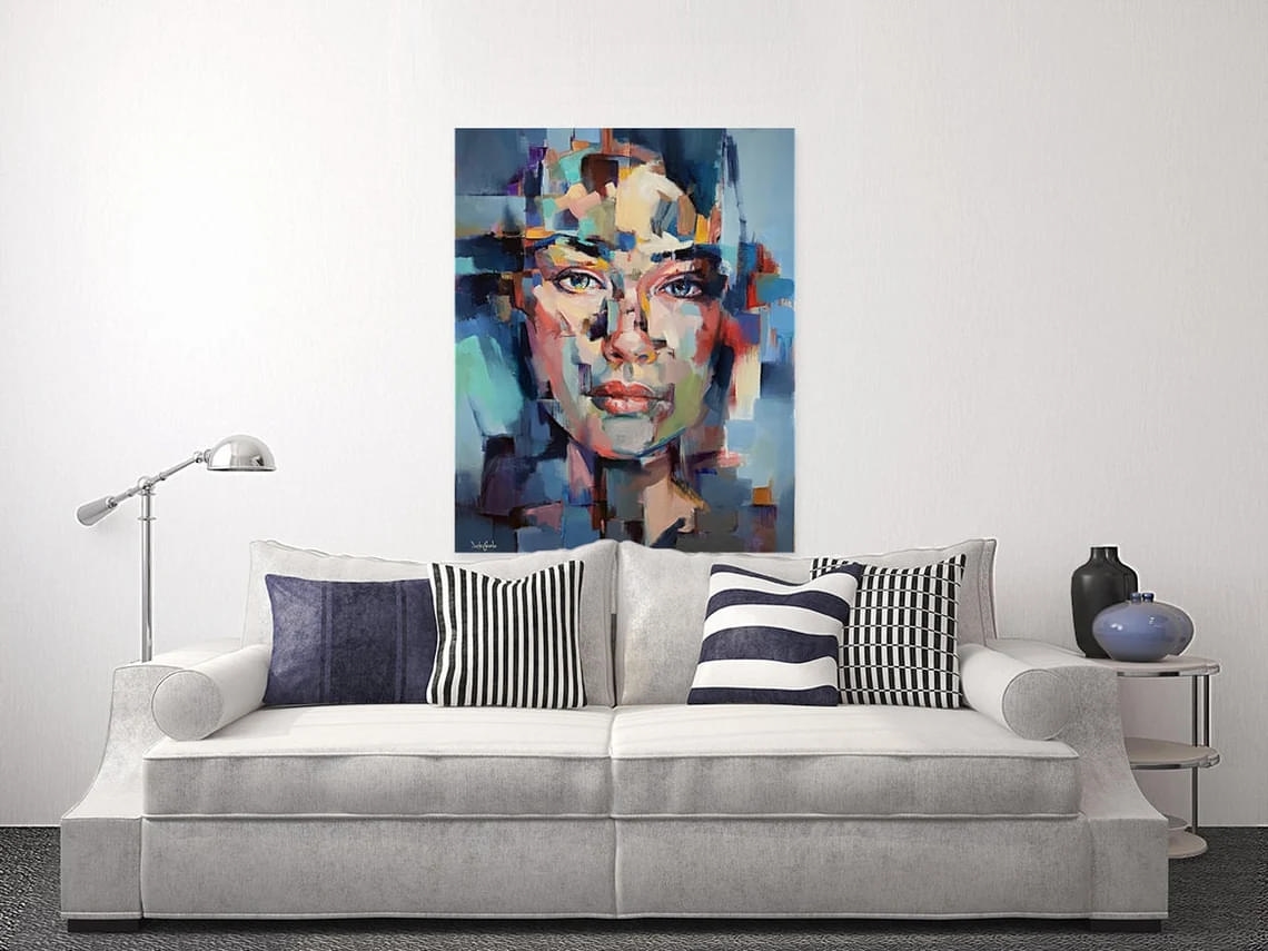 "Fragments" - Portraits - Original Painting Sample on Wall