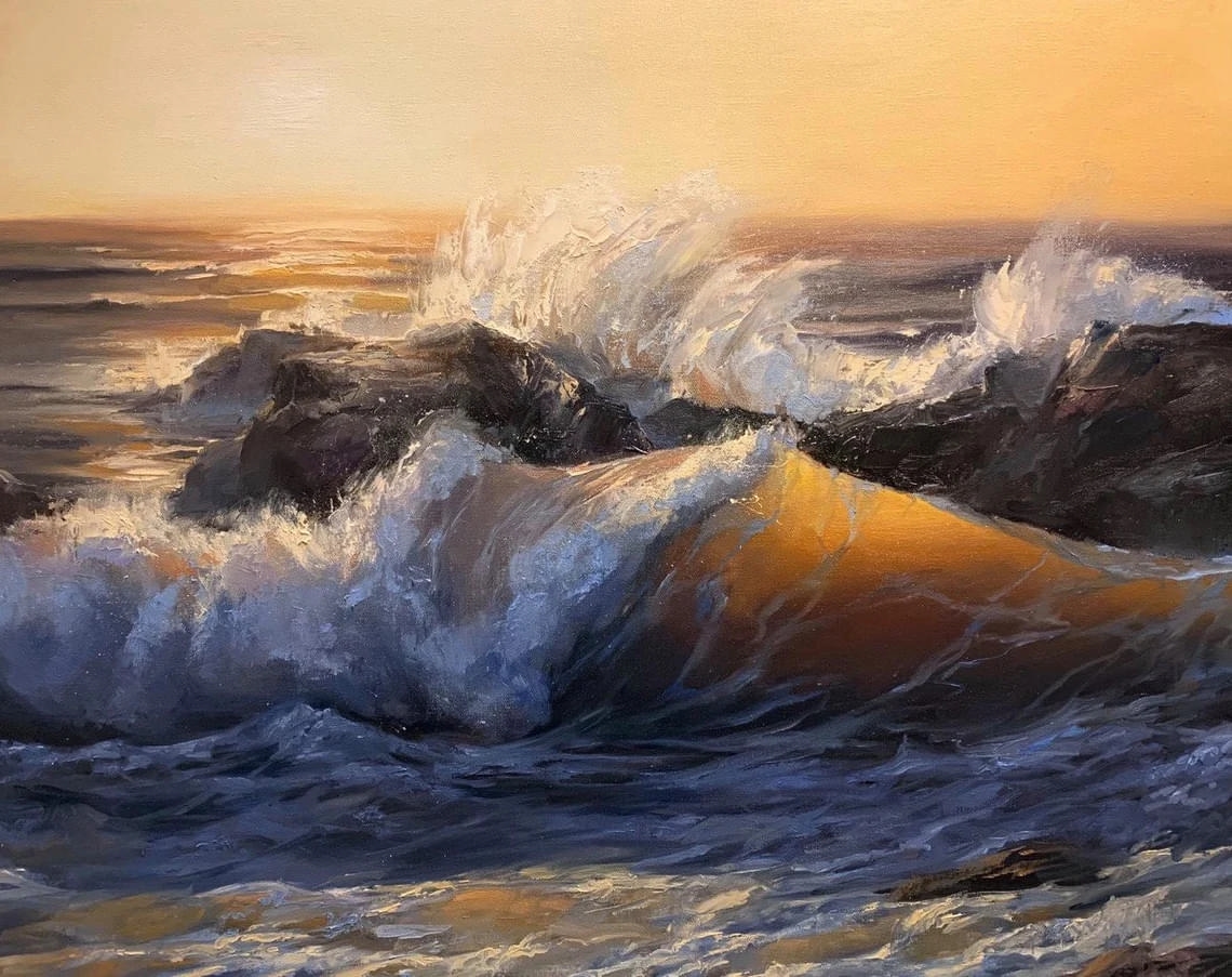 "Golden Horizon" - Seascape Artwork