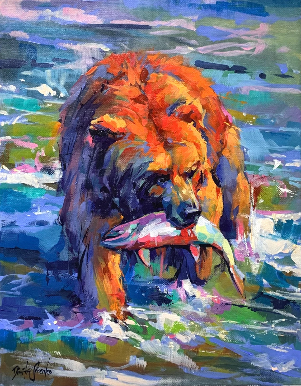 "Great Catch" - Grizzly Bear - Wildlife Artwork