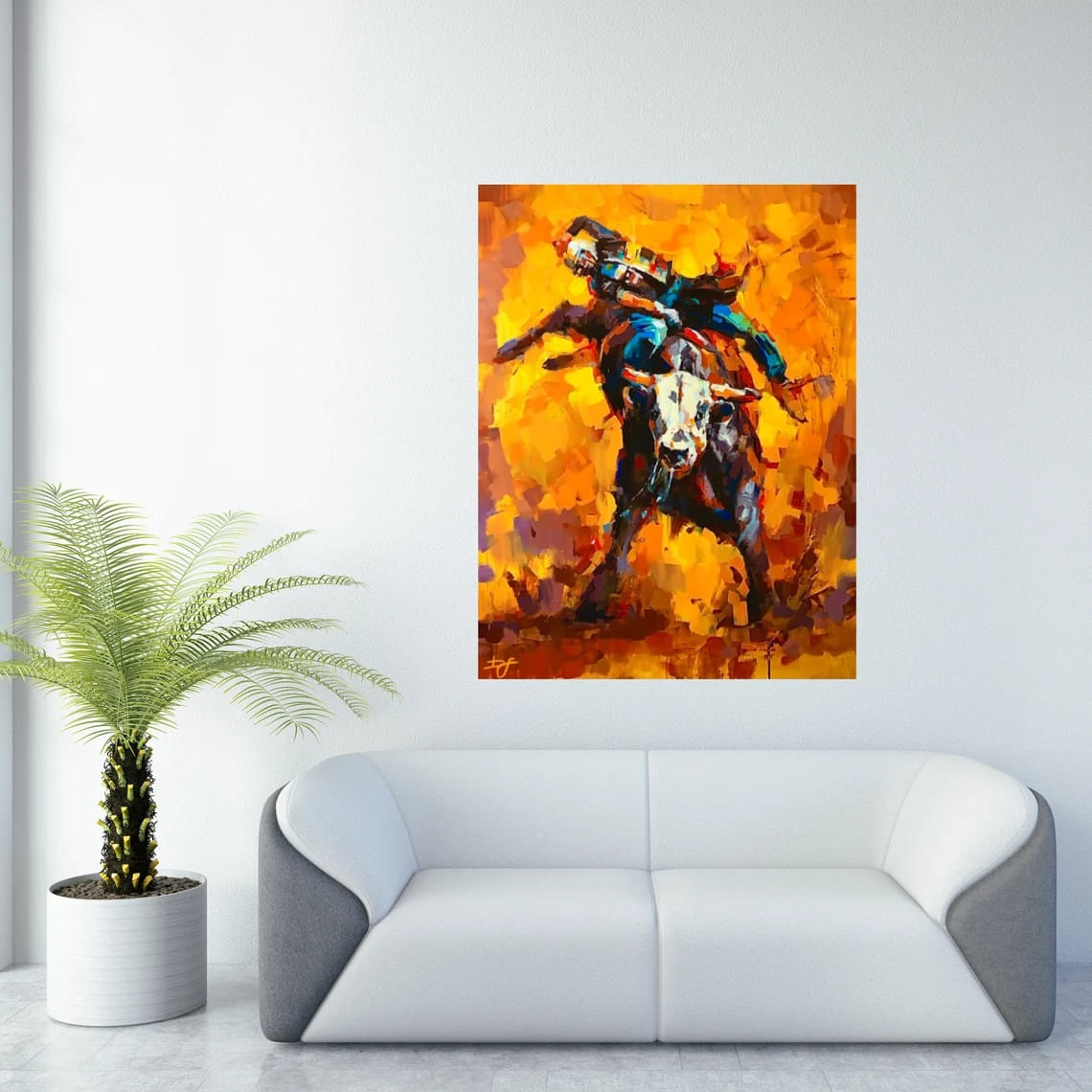 "Heat of the Moment" - Dances Series Artwork Sample on Wall