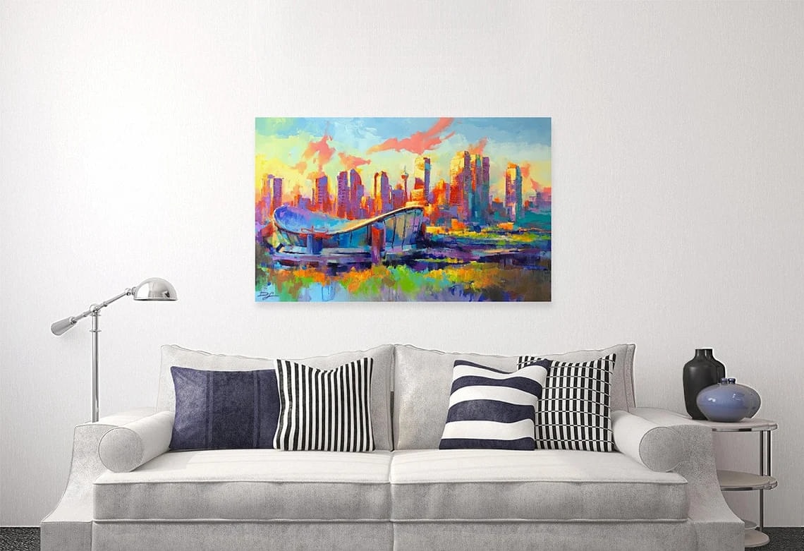 "Home of Sunshine" - Cityscapes Artwork Sample on Wall