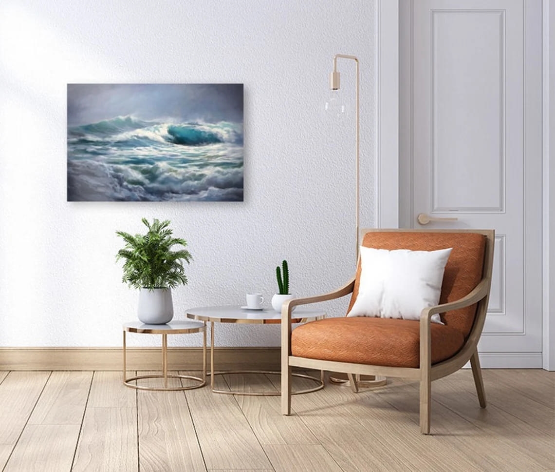 "Ice Crown" - Seascapes - Original Painting Sample on Wall