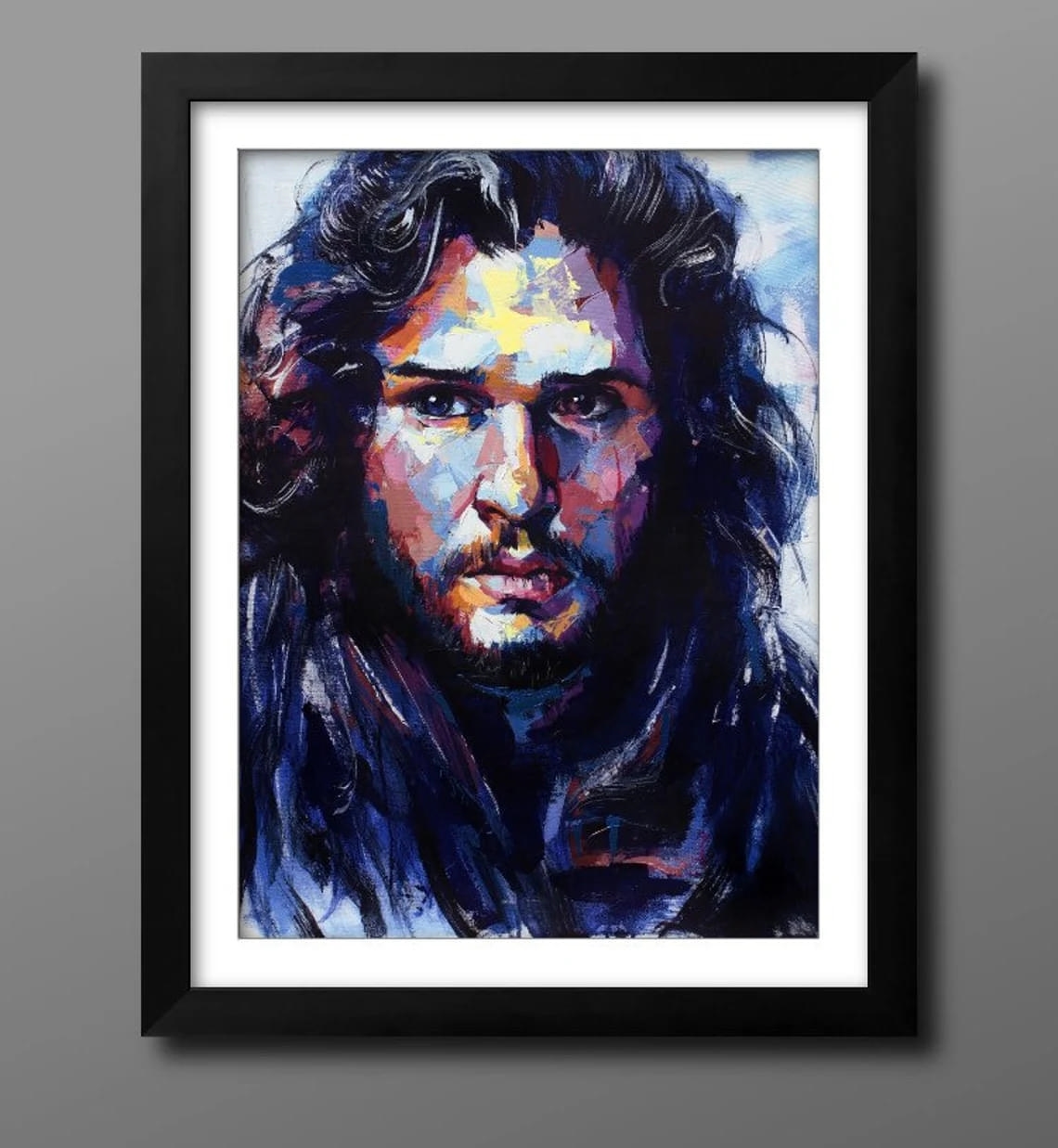 "Jon Snow" - Game of Thrones Portraits Artwork Sample on Wall