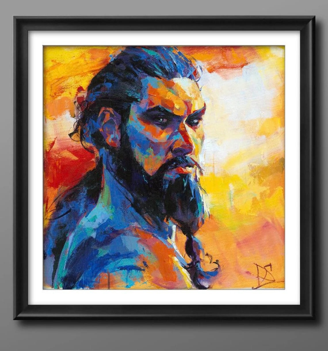 "Khal Drogo" - Game of Thrones Portraits Artwork Sample on Wall