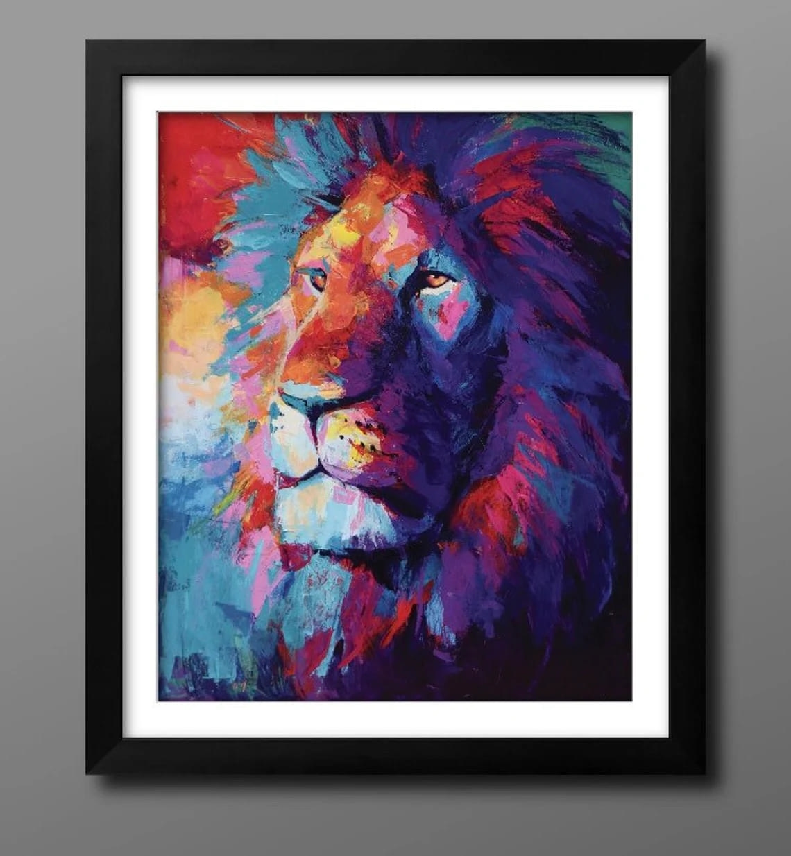 "King of the Jungle" - Lion - Wildlife Artwork Sample on Wall