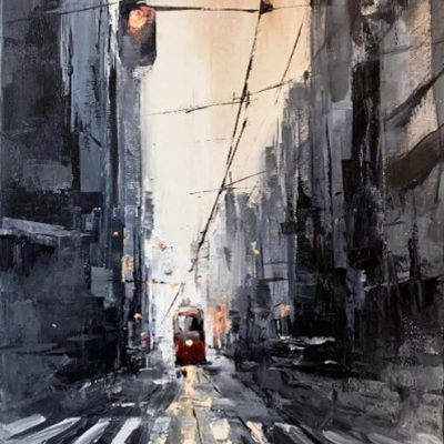 "Lone Traveler" - Cityscapes - Original Painting