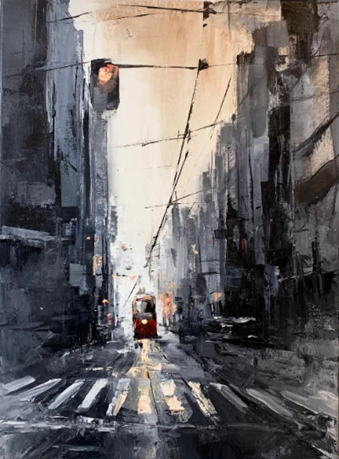"Lone Traveler" - Cityscapes - Original Painting