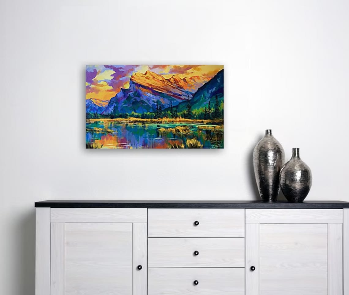 "Mount Rundle" - Landscapes Artwork Sample on Wall