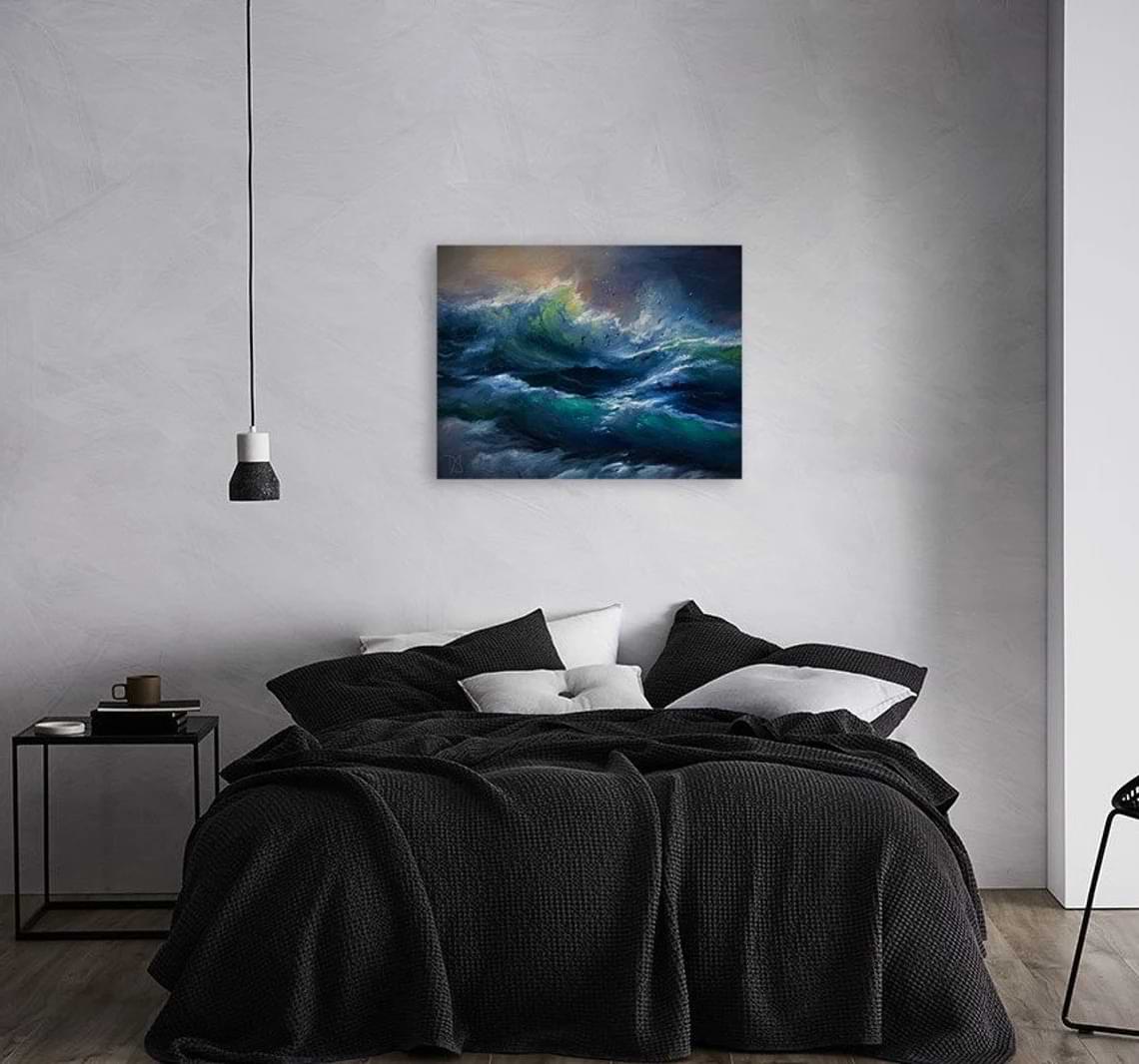 "Moving Mountains" - Seascape Artwork Sample on Wall