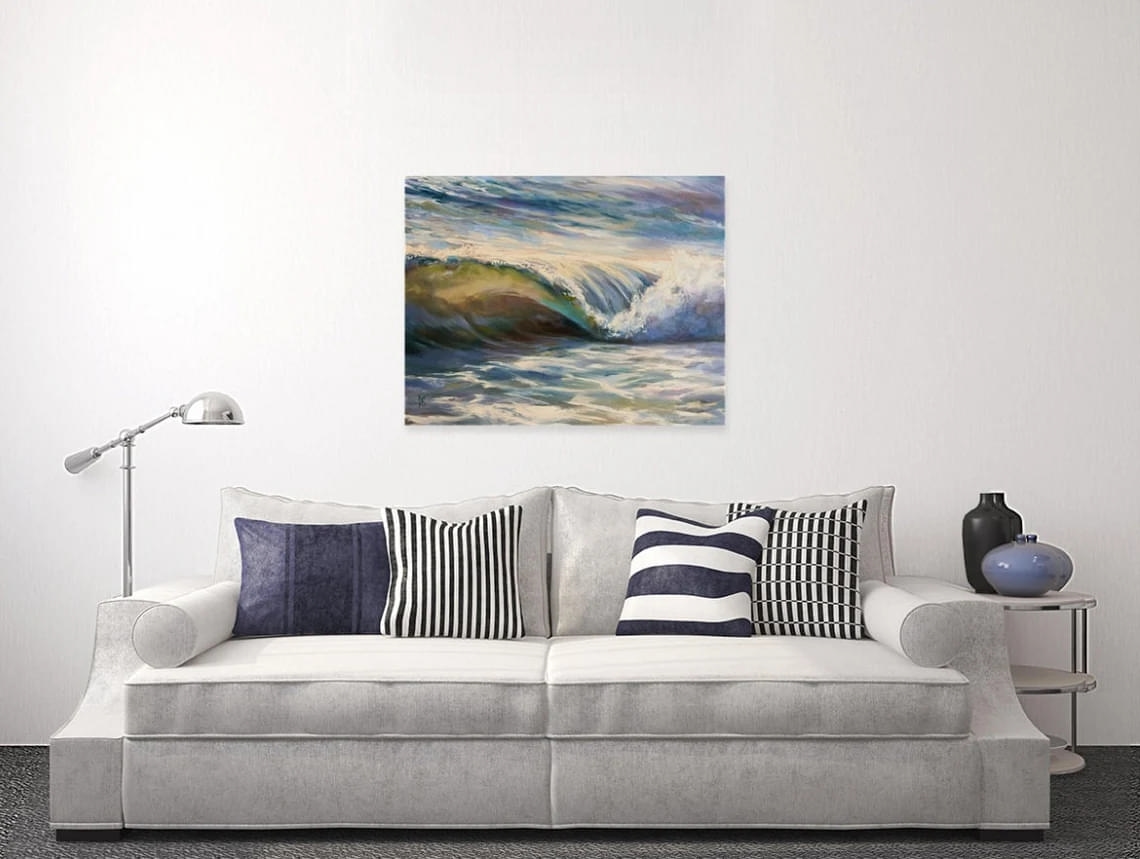 "Oneness" - Seascapes - Original Painting Sample on Wall