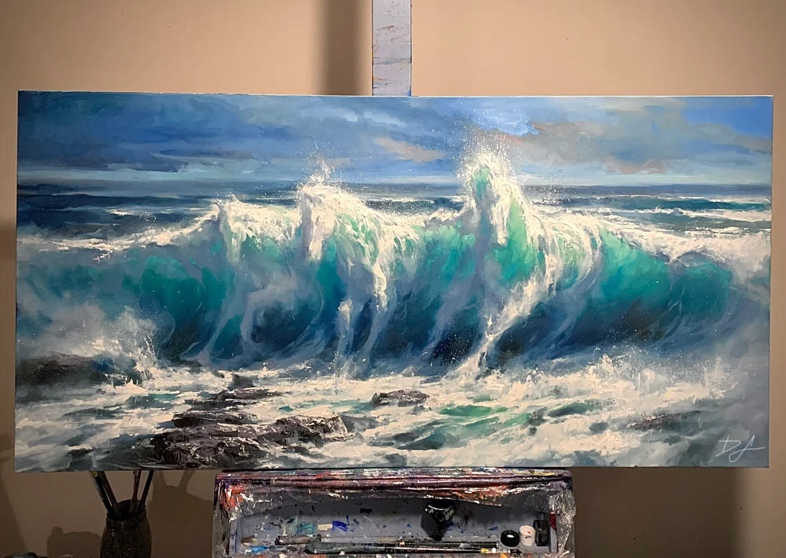 "Poseidon’s Messengers" - Seascapes - Original Painting