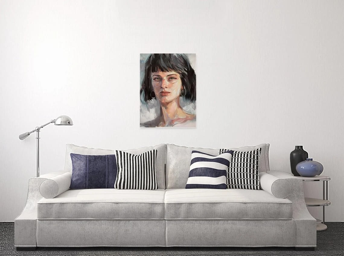 "Purity" - Portraits - Original Painting Sample on Wall