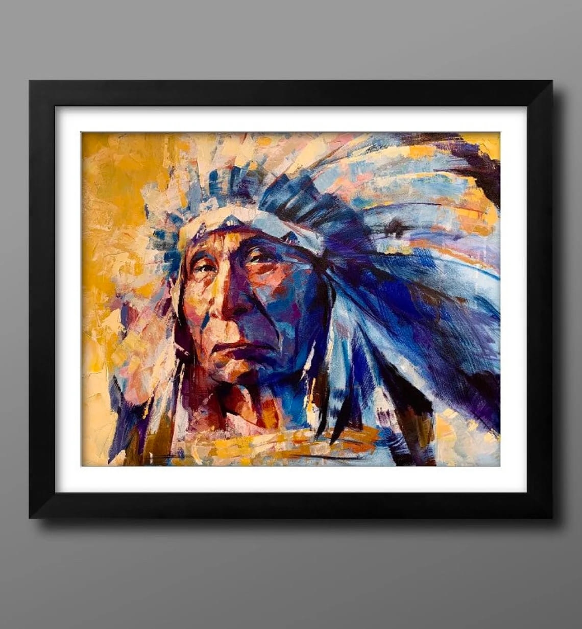 "Red Cloud" - Portraits Artwork Sample on Wall