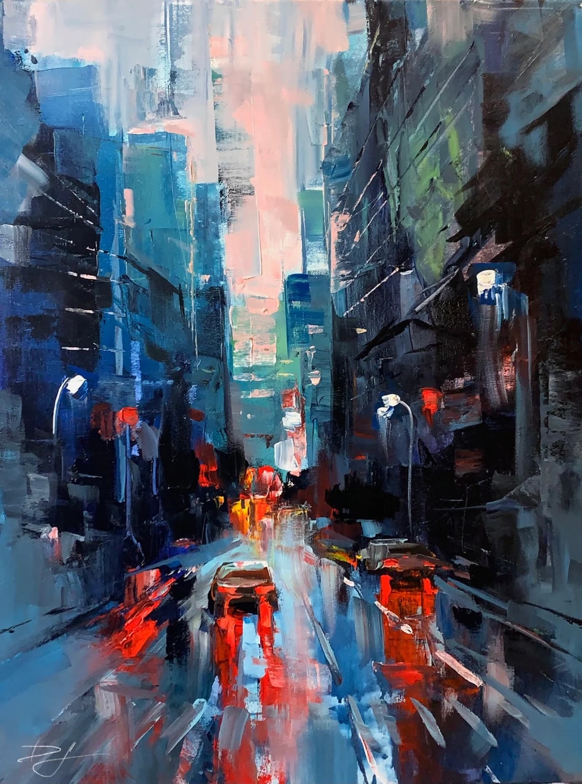 "Red Fireflies" - Cityscapes Artwork