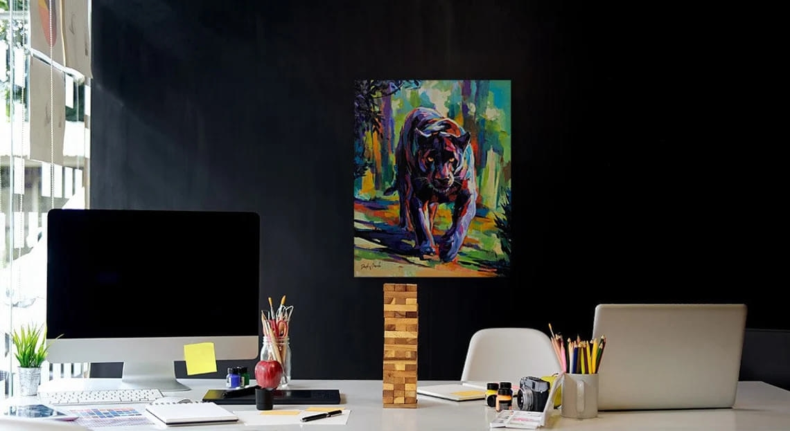 "Shadow" - Panther - Wildlife Artwork Sample on Wall