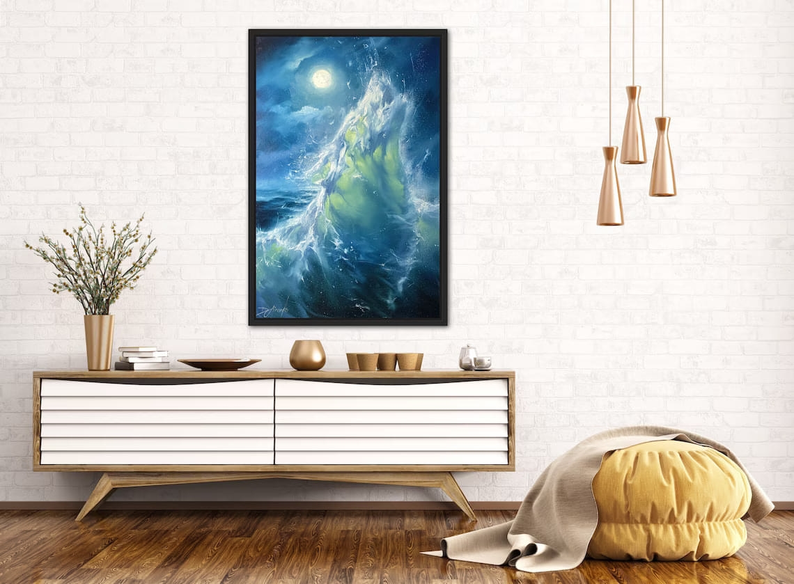 "Soul Searching" - Seascape Artwork Sample on Wall
