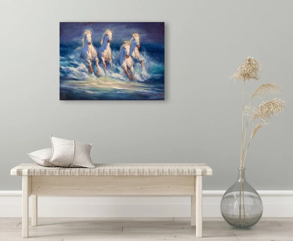 "Stormpiercers" - Seascapes / Wildlife - Original Painting Sample on Wall