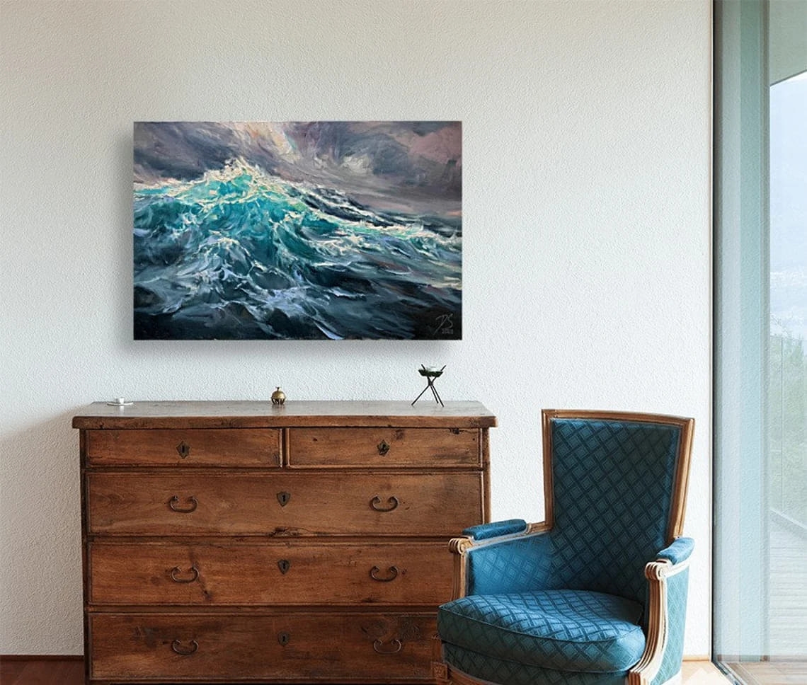 "The Concurrence" - Seascape Artwork Sample on Wall