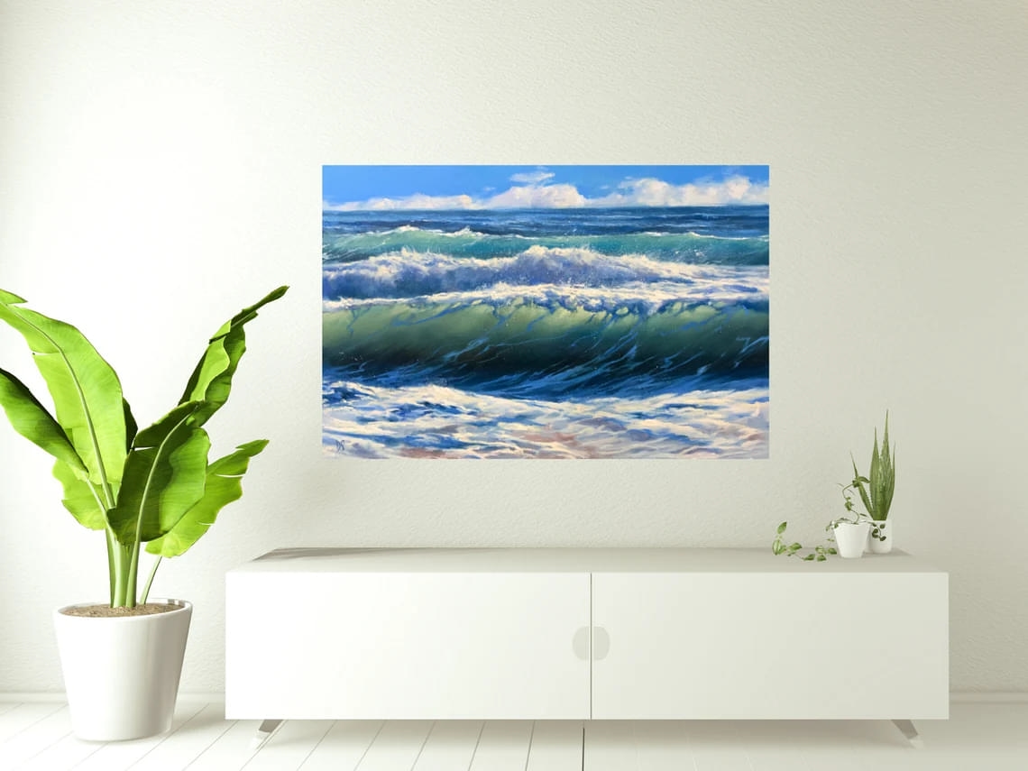 "The Dive" - Seascape Artwork Sample on Wall